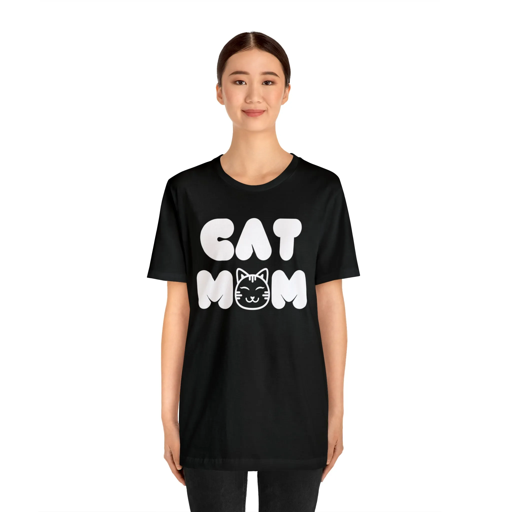 Cat Mom Printed Tee Shirt