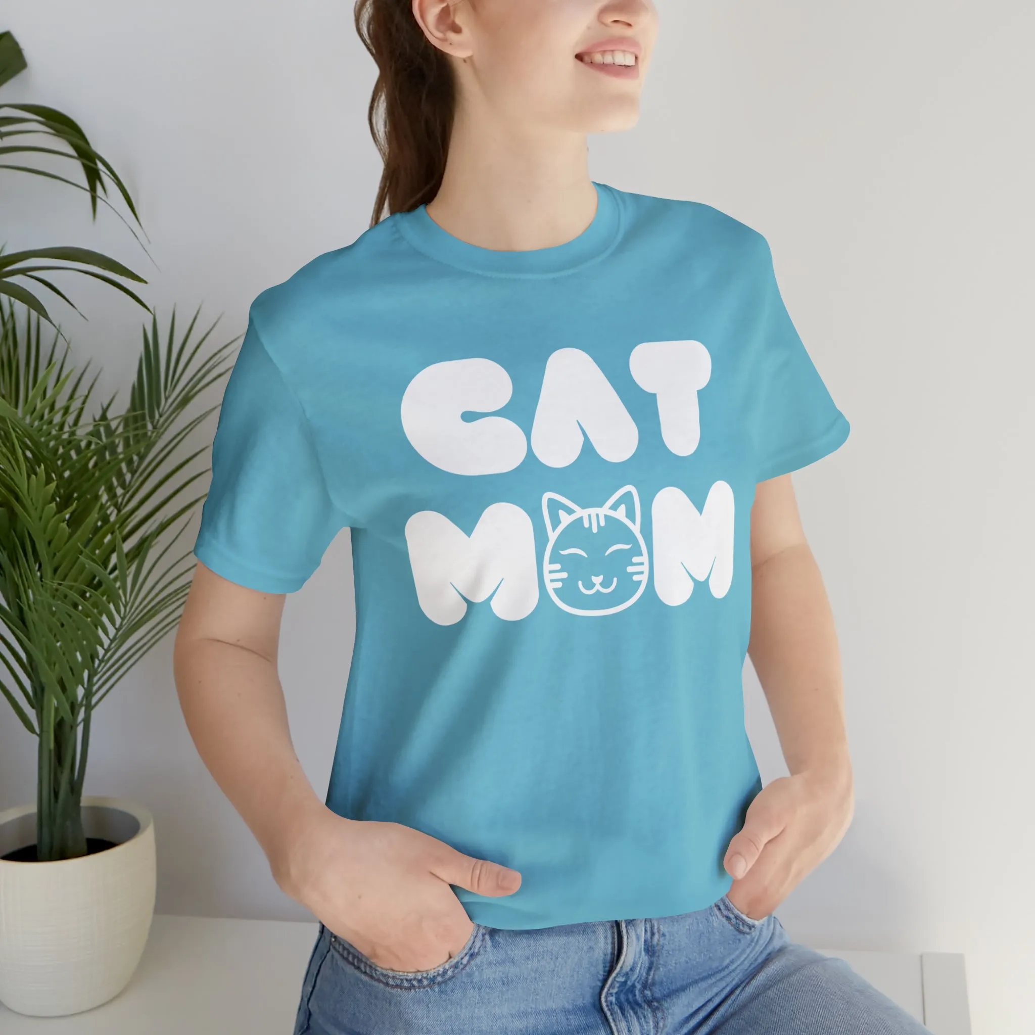 Cat Mom Printed Tee Shirt