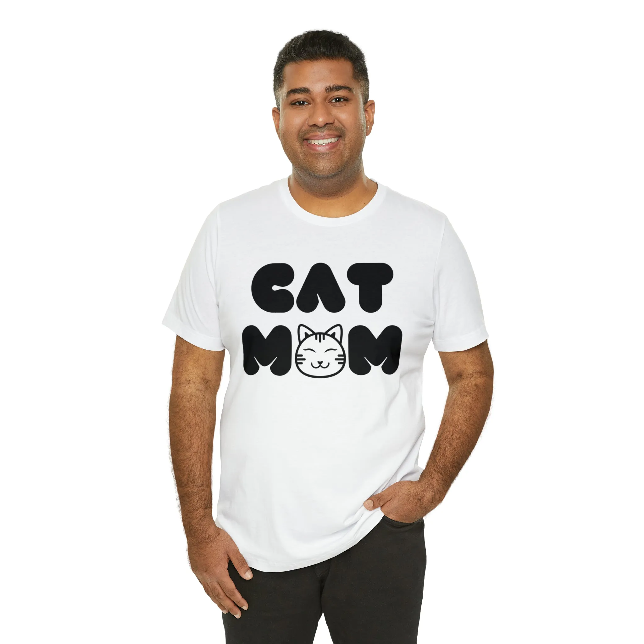 Cat Mom Printed Tee Shirt