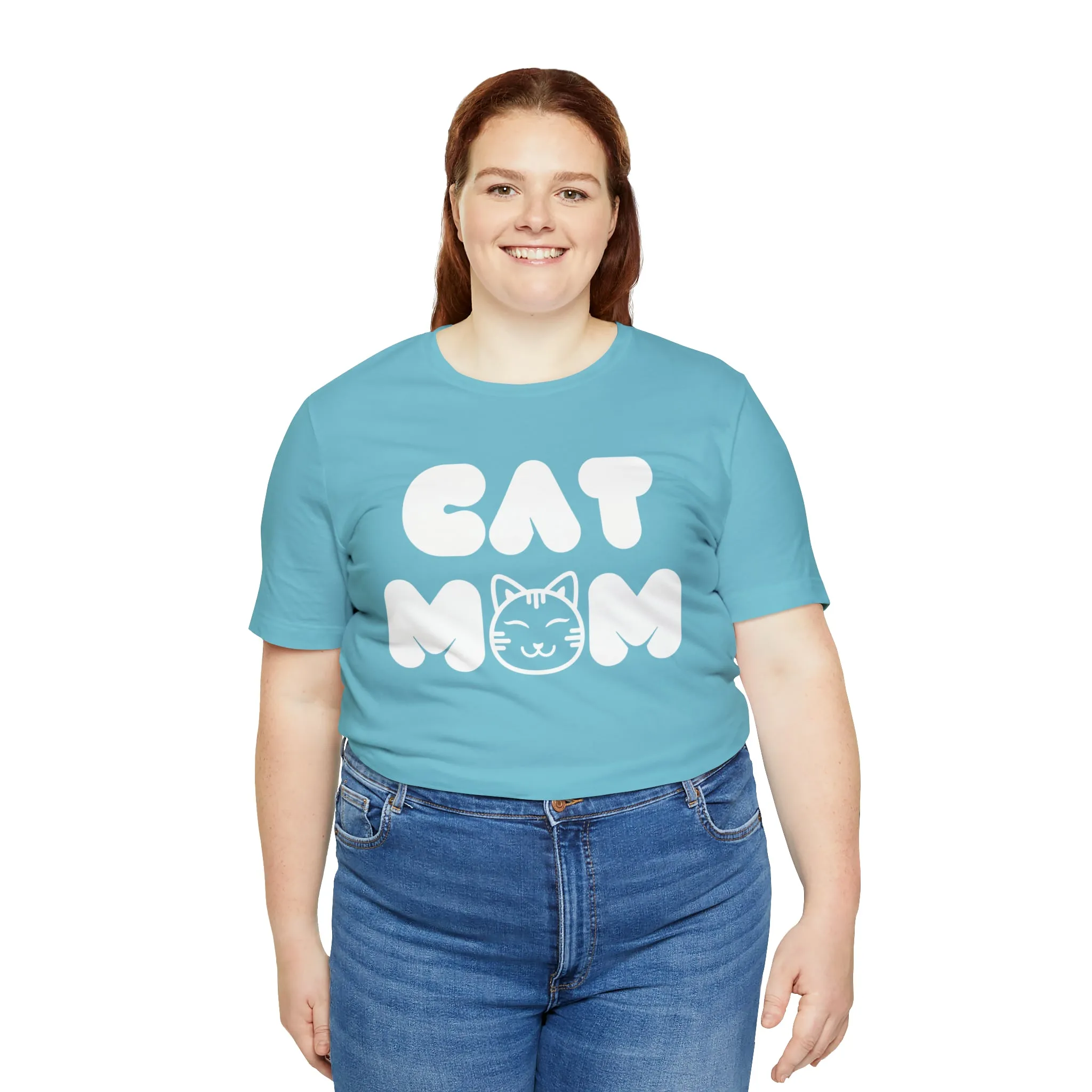 Cat Mom Printed Tee Shirt