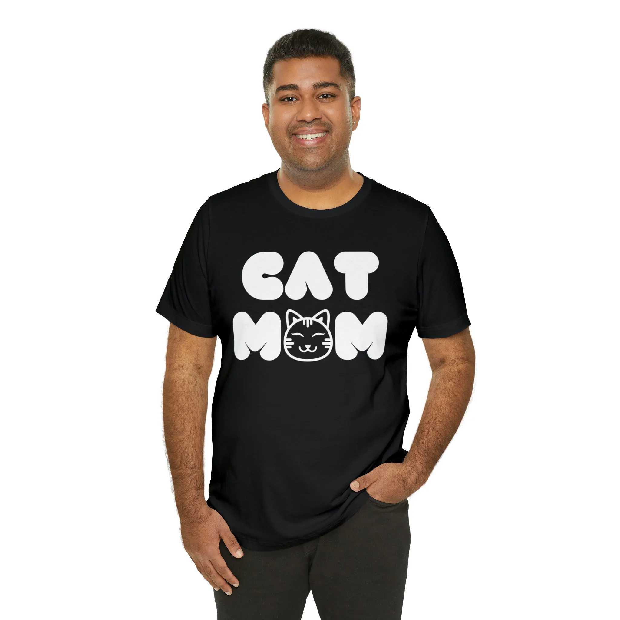 Cat Mom Printed Tee Shirt