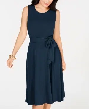 Charter Club Petite Sleeveless Belted Knit Midi Dress
