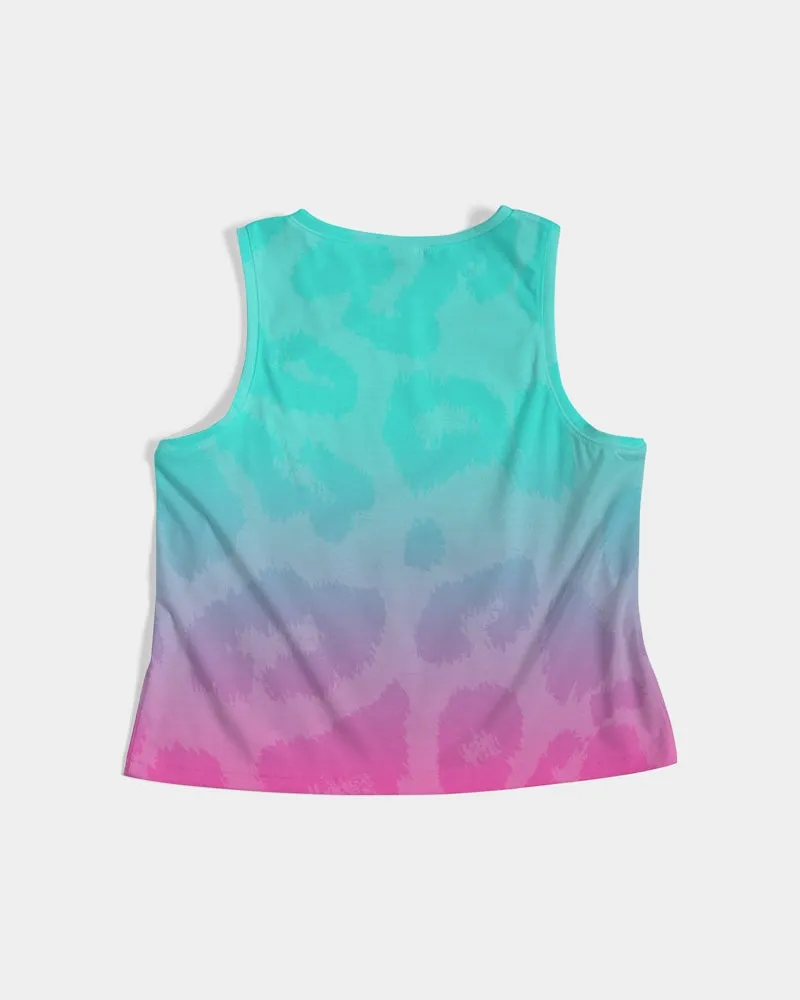 cheetah print ombré cropped tank