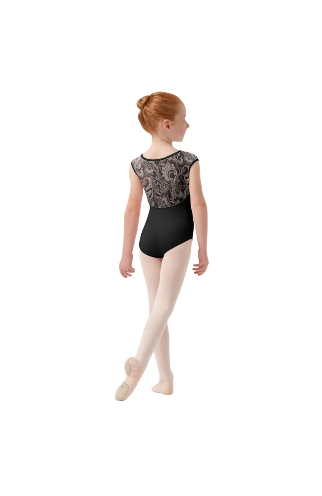 Child Mirella Paisley Cap Sleeve Printed Mesh Bodysuit