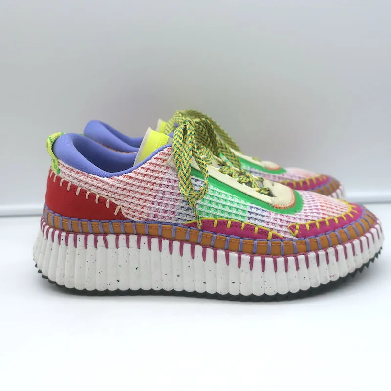 Chloe Nama Recycled Mesh Low Top Sneakers Multicolor Size 39