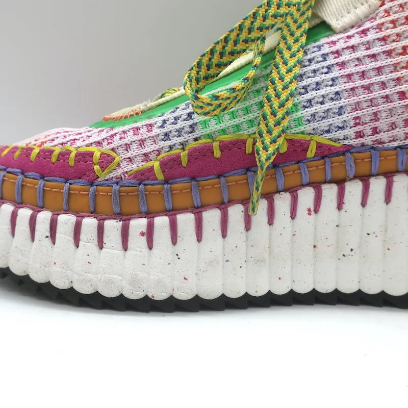 Chloe Nama Recycled Mesh Low Top Sneakers Multicolor Size 39