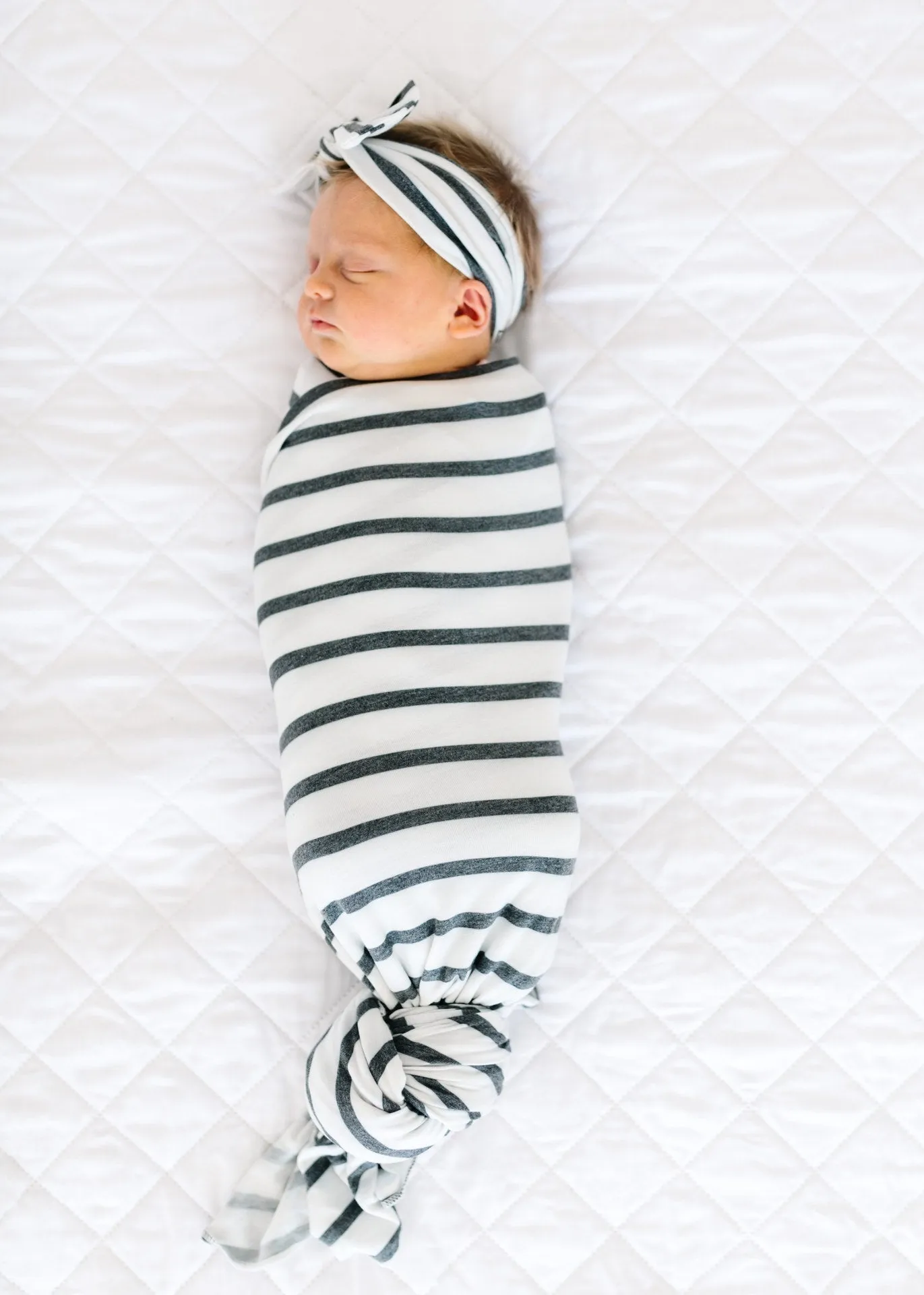 Copper Pearl City Stripe Knit Swaddle Blanket