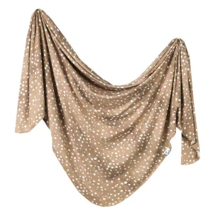 Copper Pearl Fawn Knit Swaddle Blanket