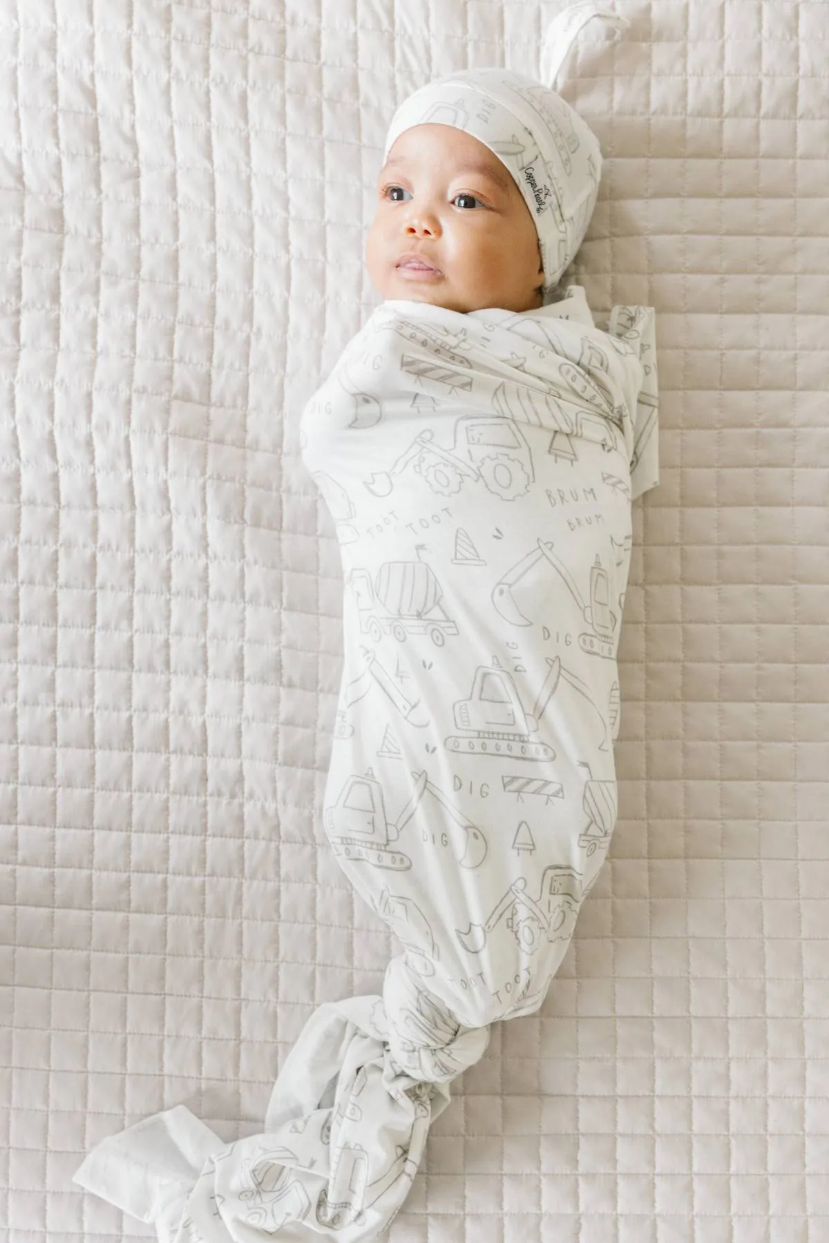 Copper Pearl Gage Knit Swaddle Blanket