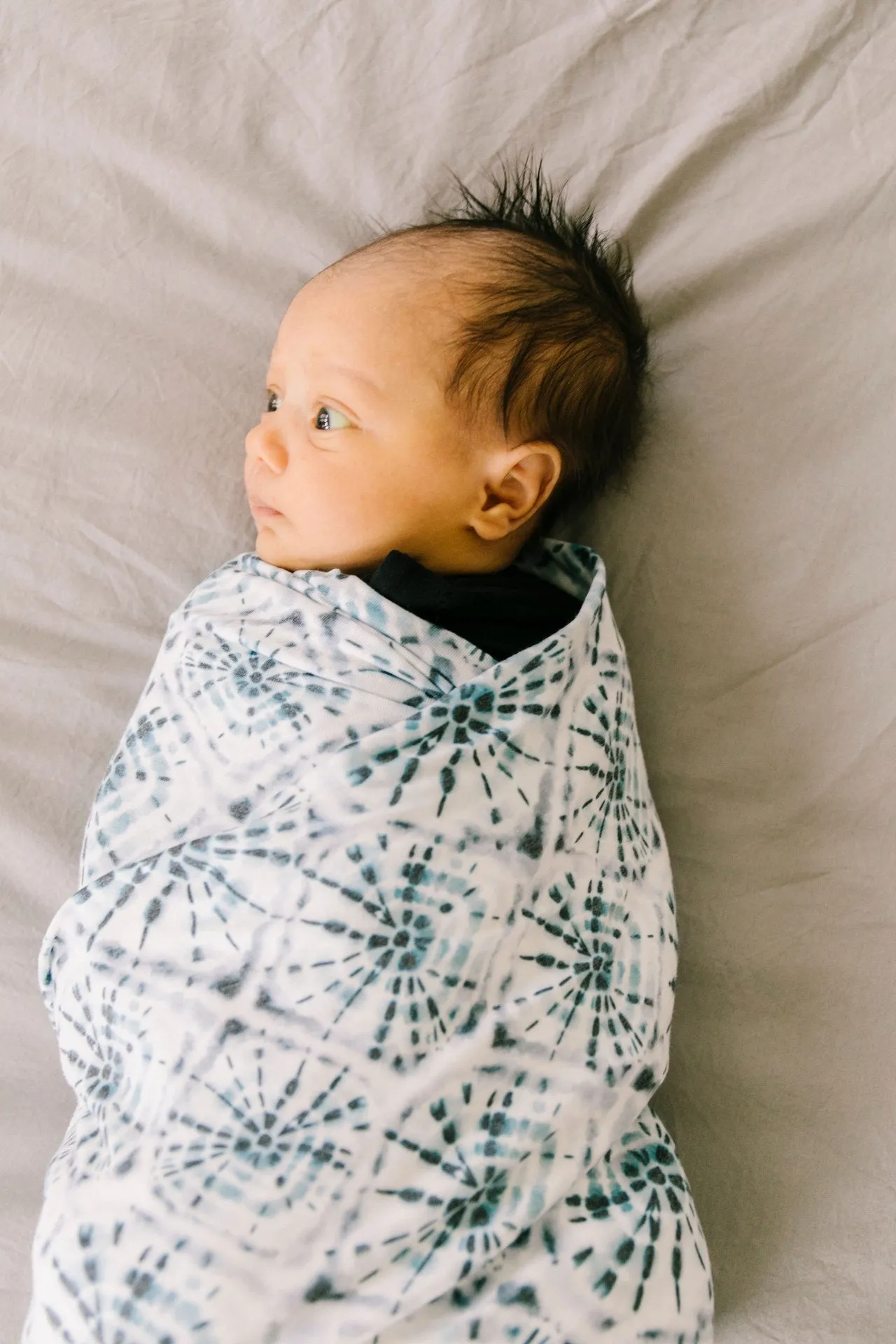 Copper Pearl Indigo Knit Swaddle Blanket