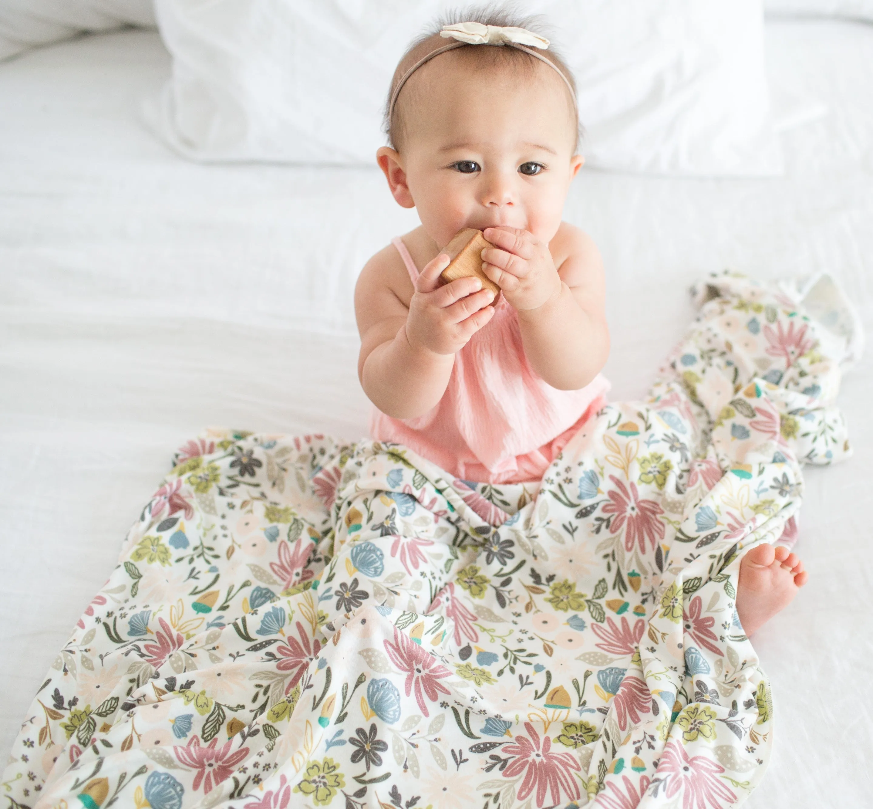 Copper Pearl Olive Knit Swaddle Blanket