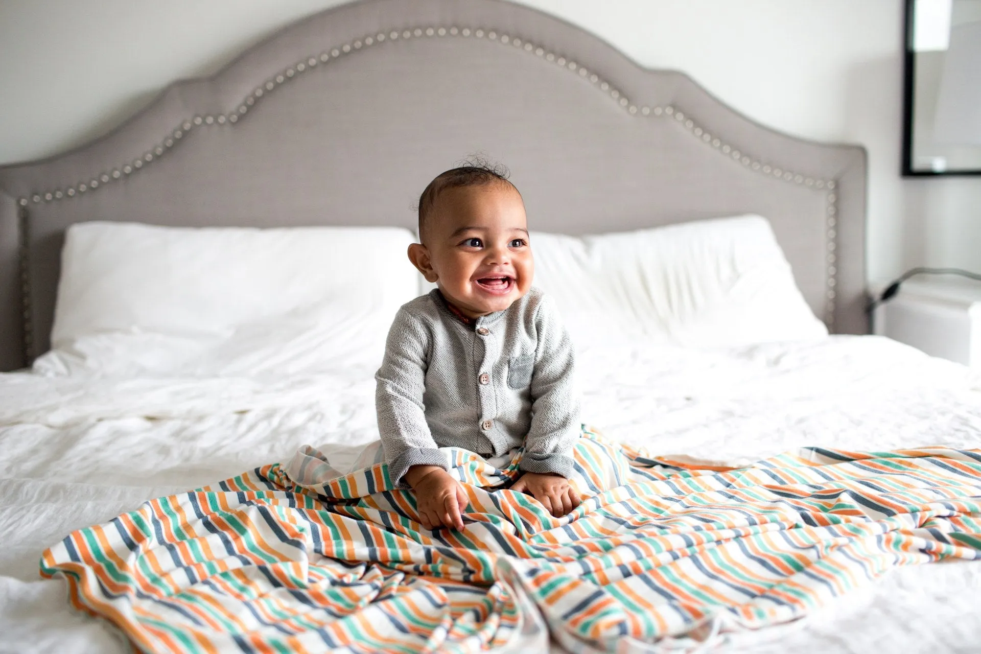 Copper Pearl Retro Knit Swaddle Blanket