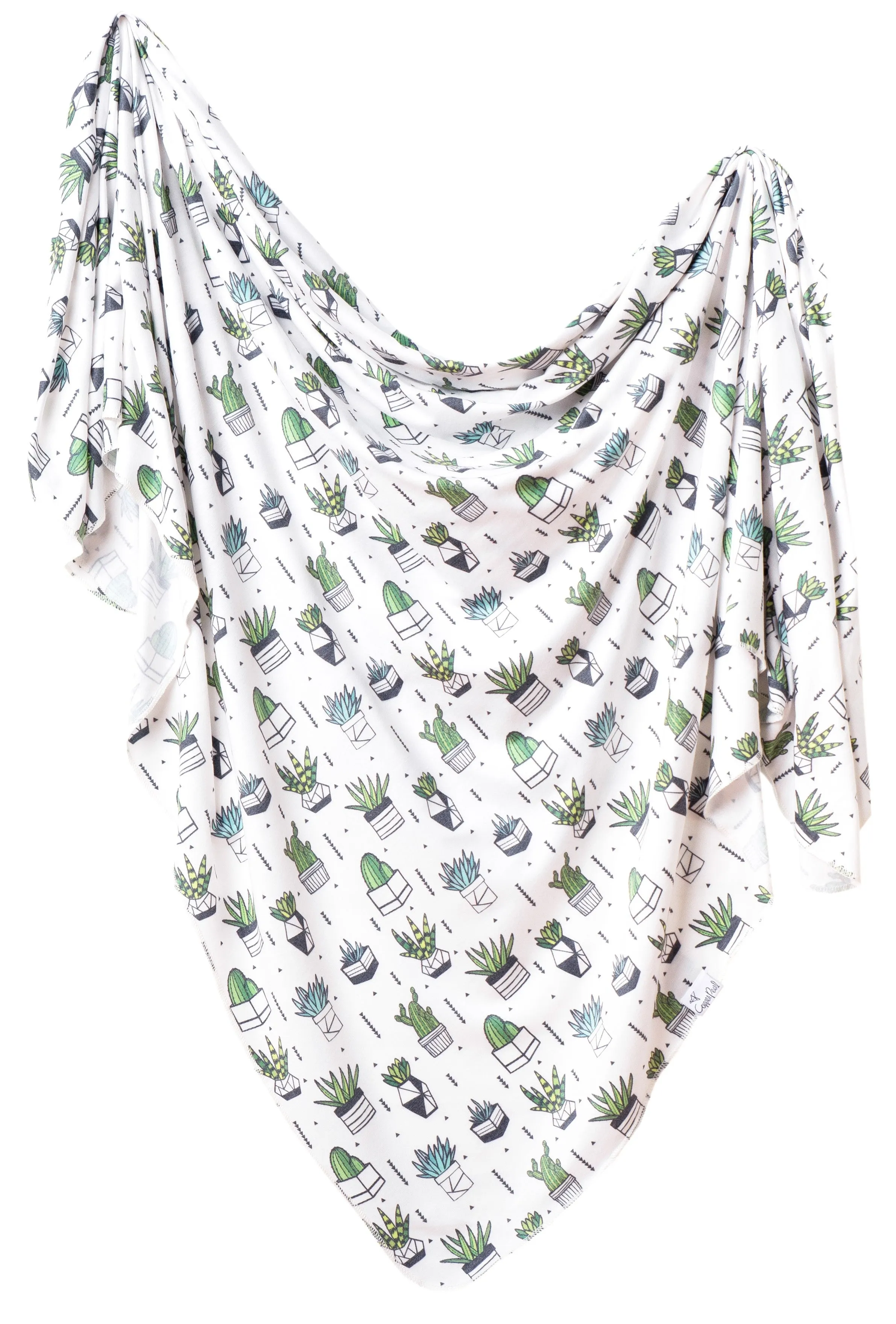 Copper Pearl Shiloh Succulents Knit Swaddle Blanket