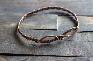 Copper Wire Wrapped Infinity Bangle