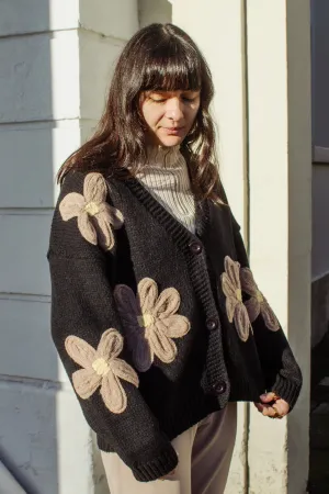 Crochet Applique Bold Floral Cardigan