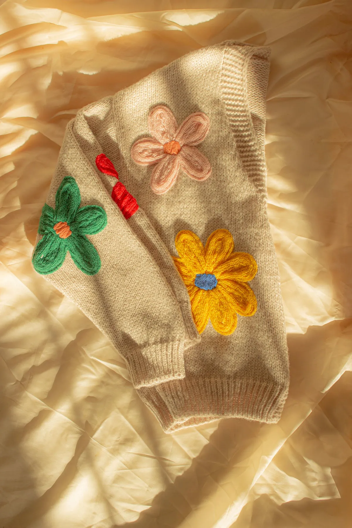Crochet Applique Bold Floral Cardigan