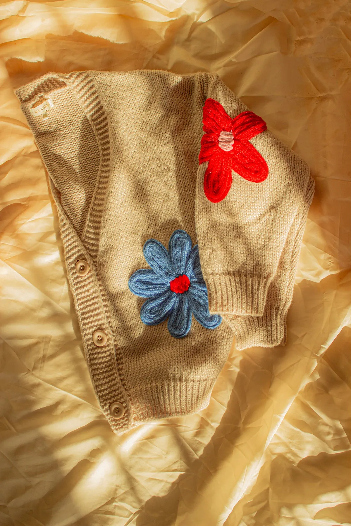 Crochet Applique Bold Floral Cardigan
