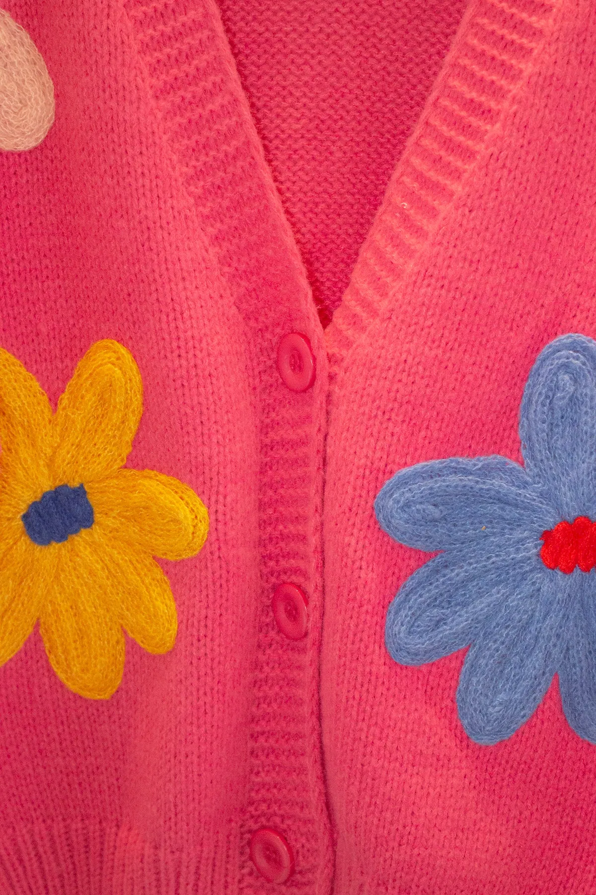 Crochet Applique Bold Floral Cardigan