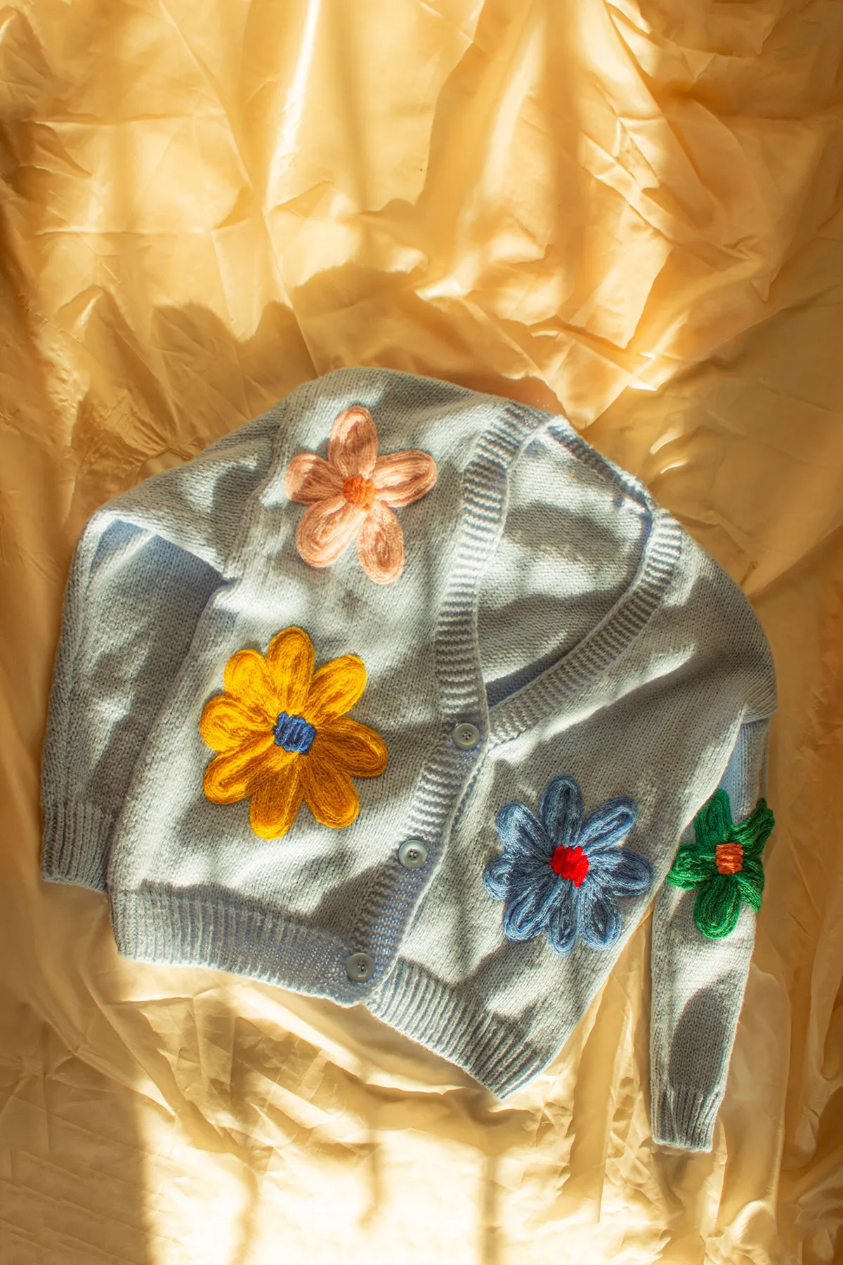Crochet Applique Bold Floral Cardigan