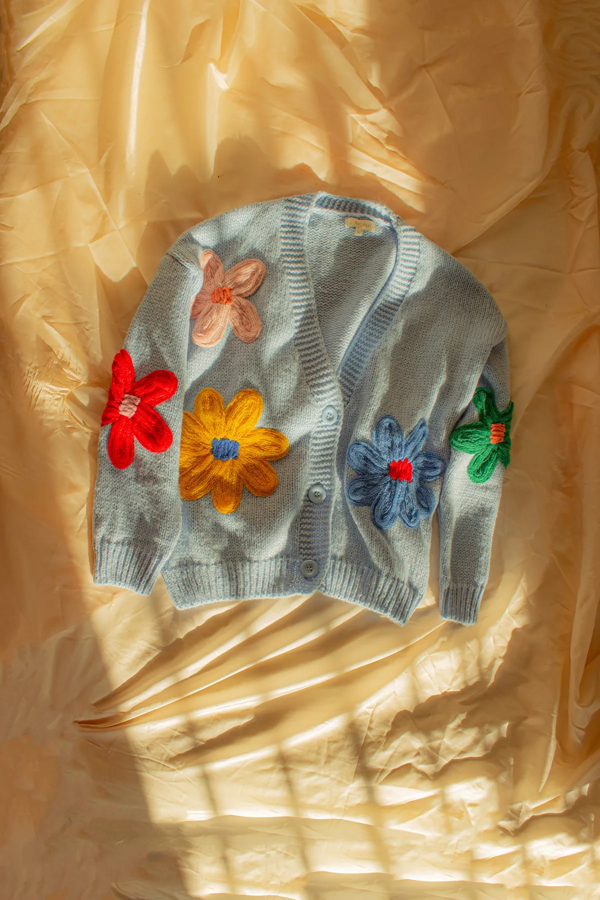 Crochet Applique Bold Floral Cardigan