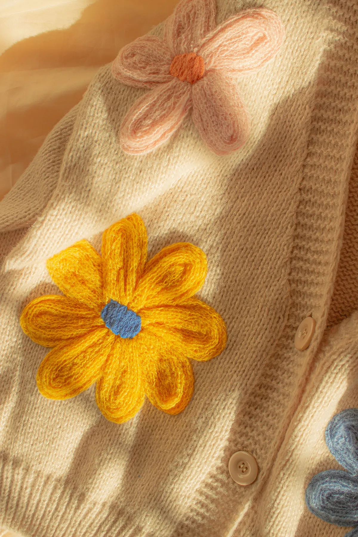 Crochet Applique Bold Floral Cardigan