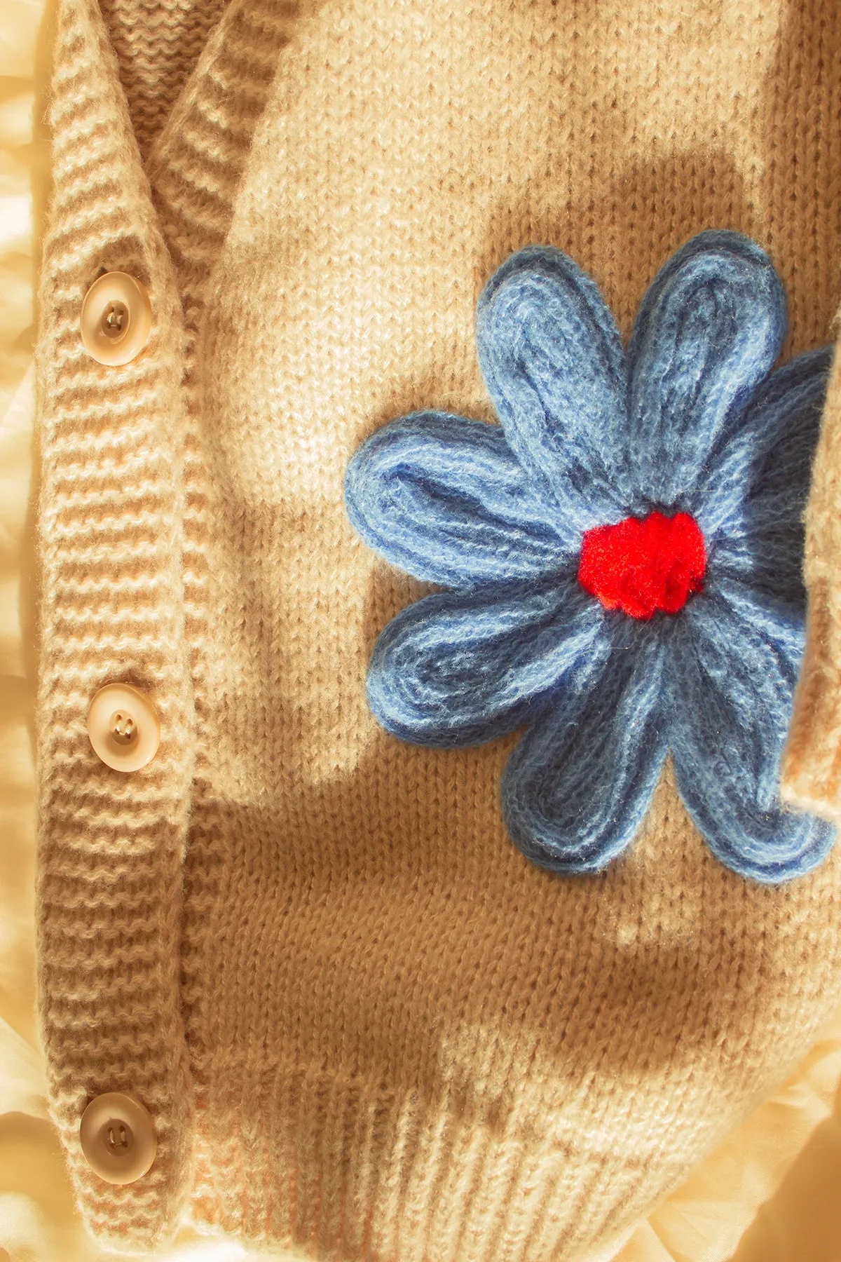 Crochet Applique Bold Floral Cardigan
