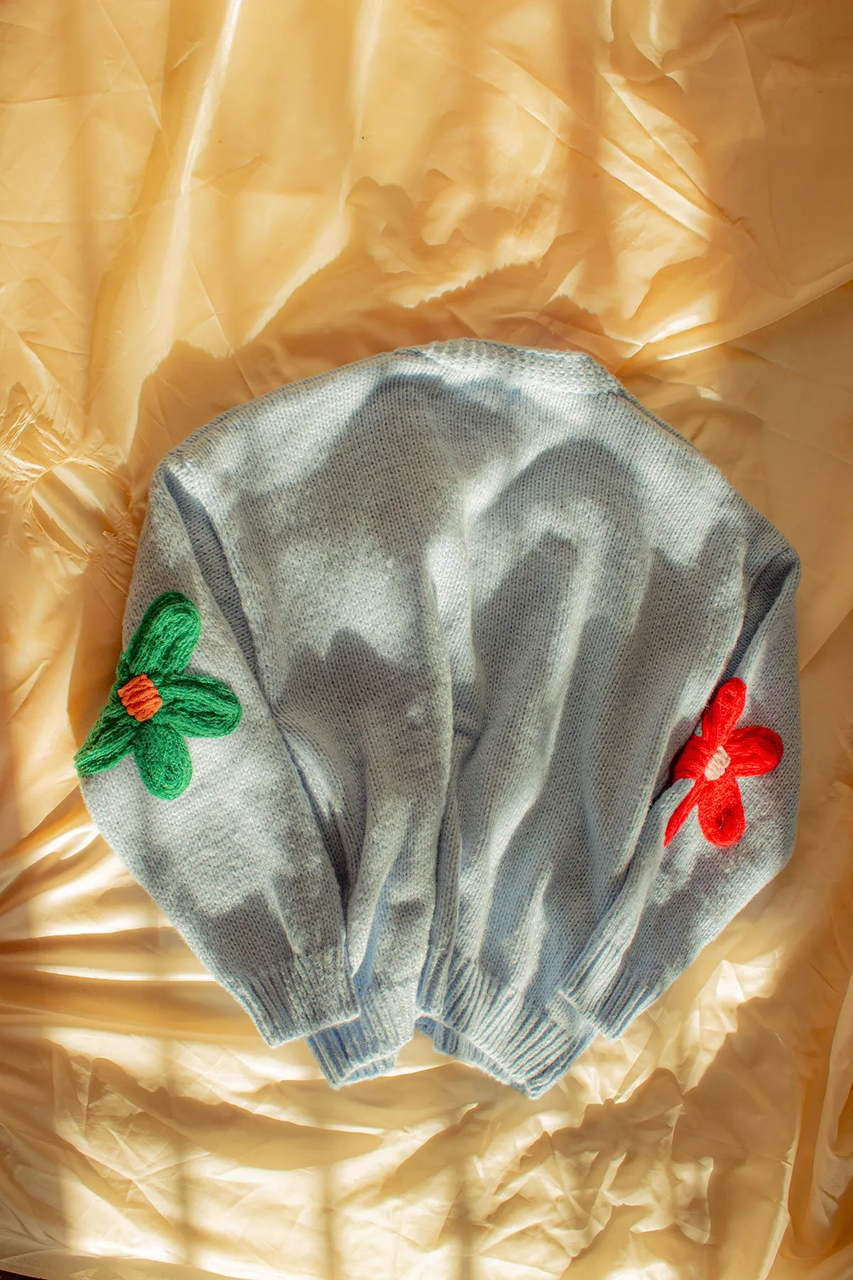 Crochet Applique Bold Floral Cardigan