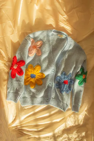 Crochet Applique Bold Floral Cardigan
