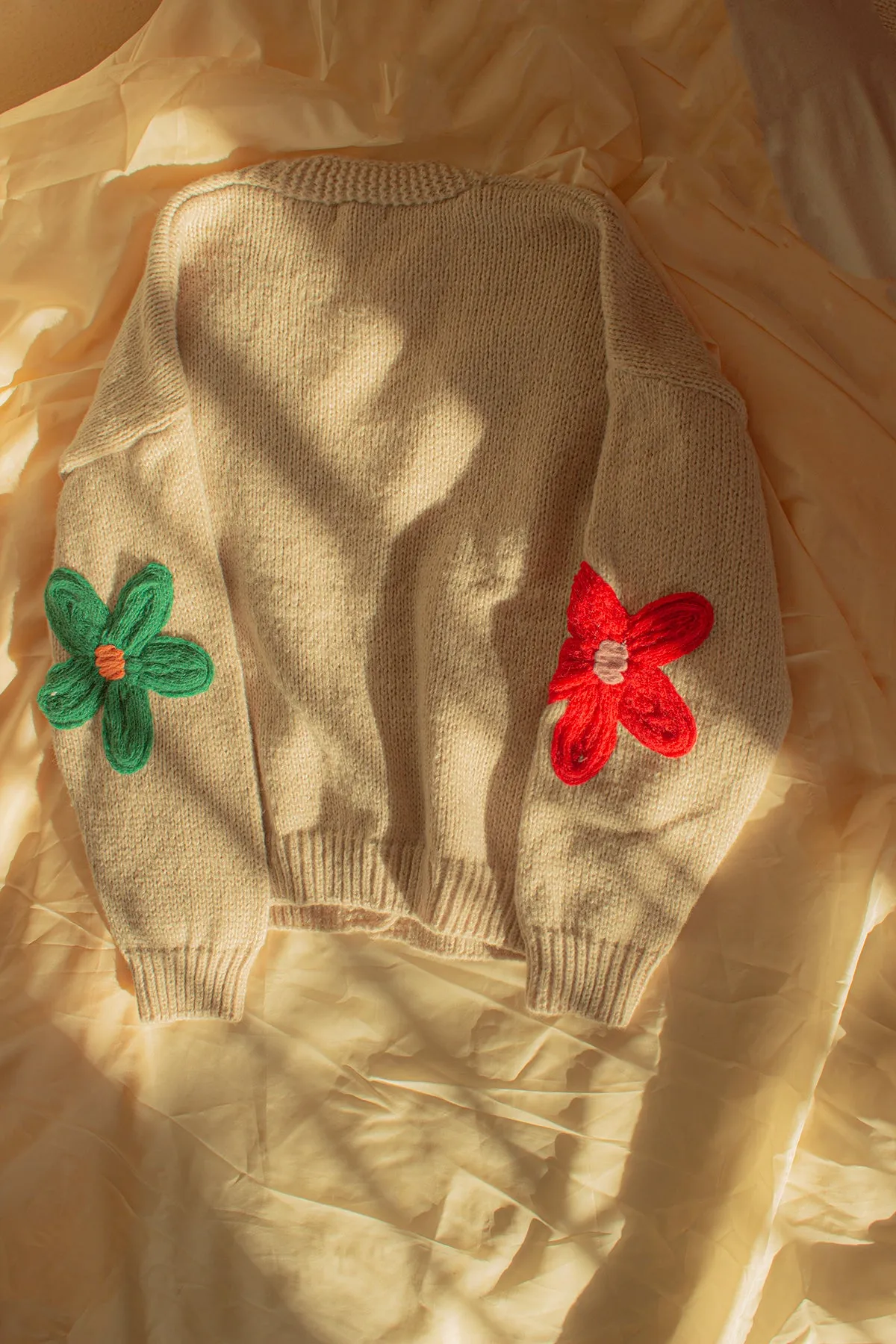 Crochet Applique Bold Floral Cardigan