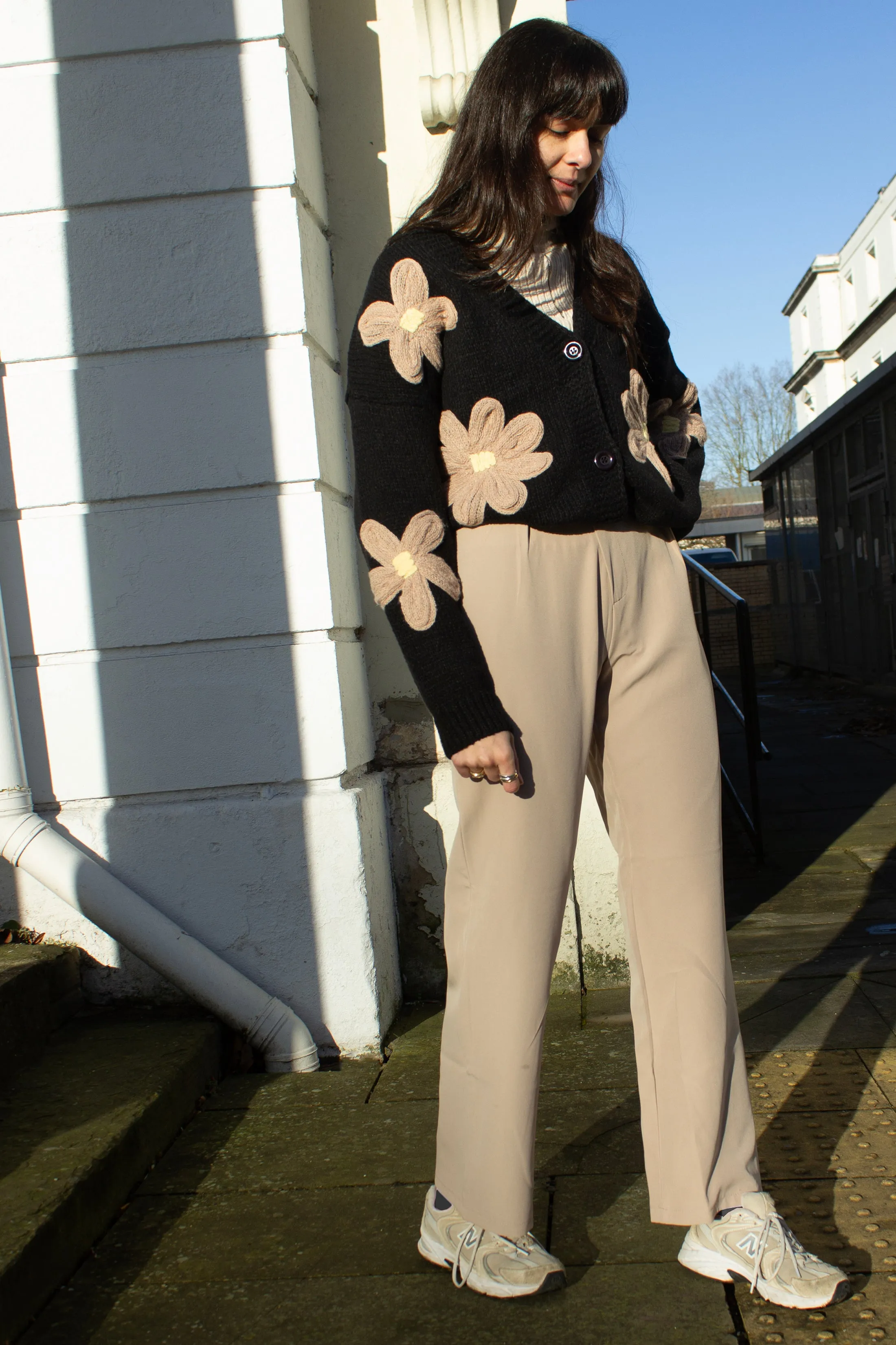 Crochet Applique Bold Floral Cardigan