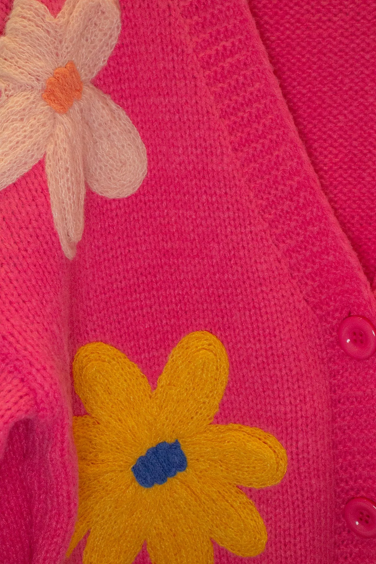 Crochet Applique Bold Floral Cardigan