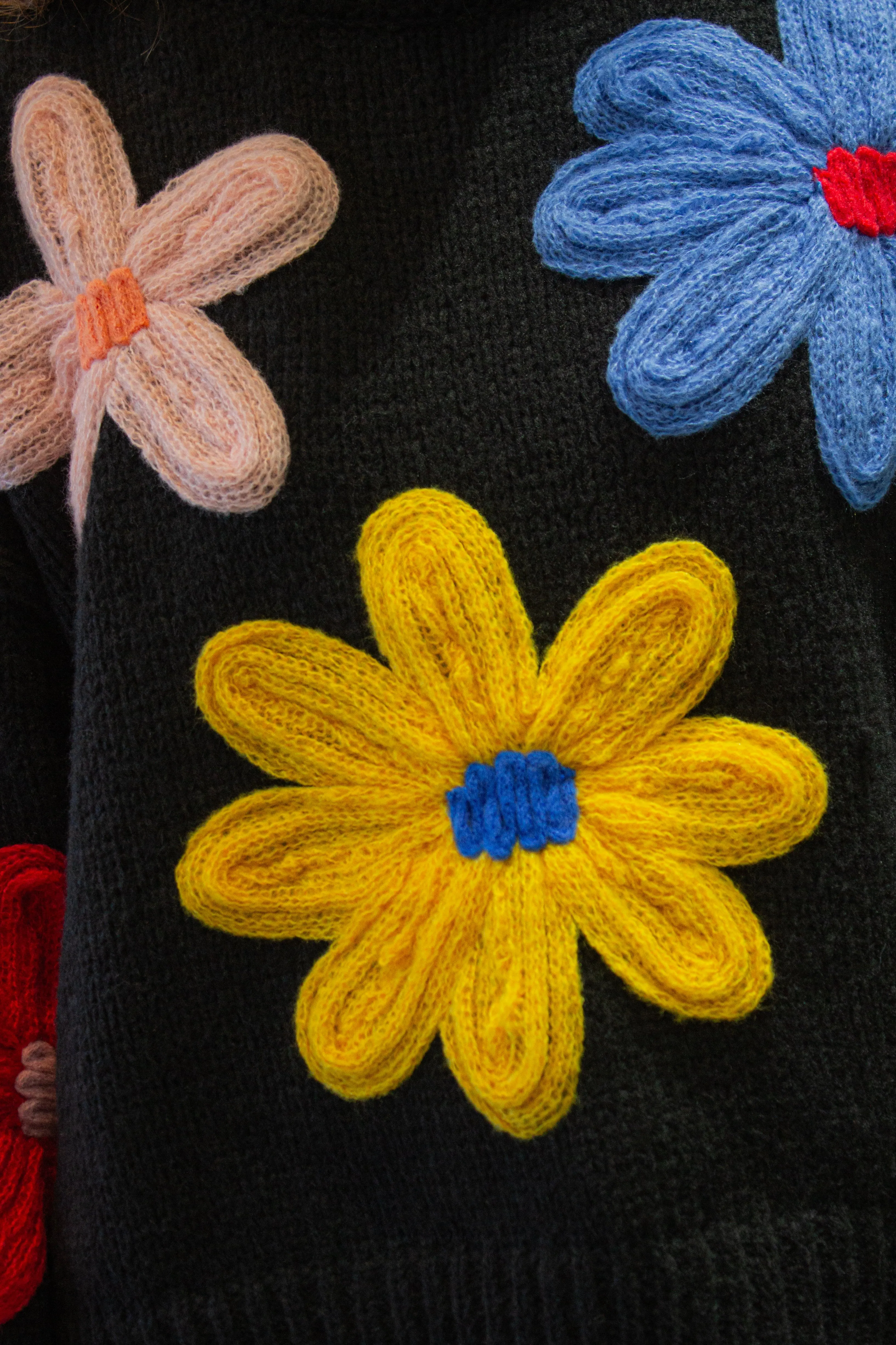 Crochet Applique Bold Floral Jumper