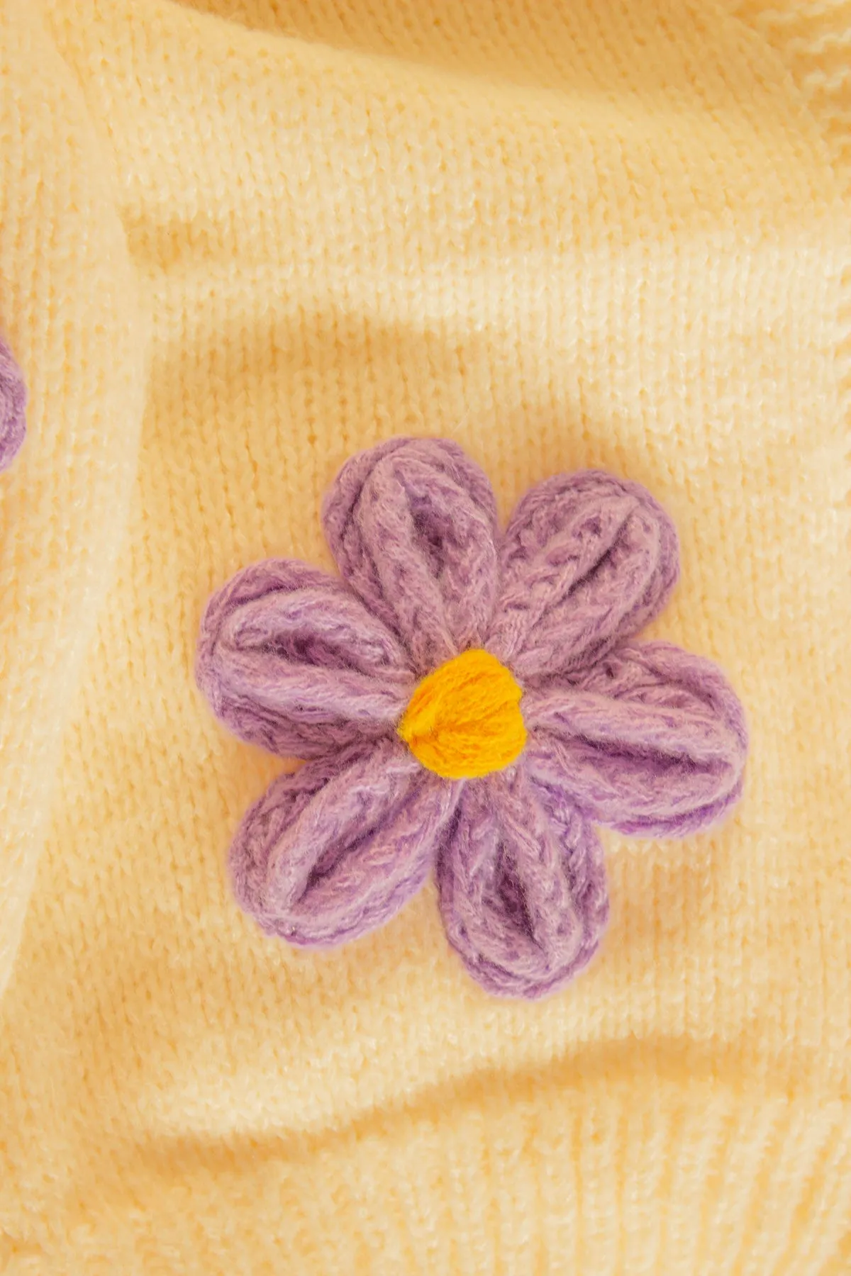 Crochet Applique Daisy Cardigan