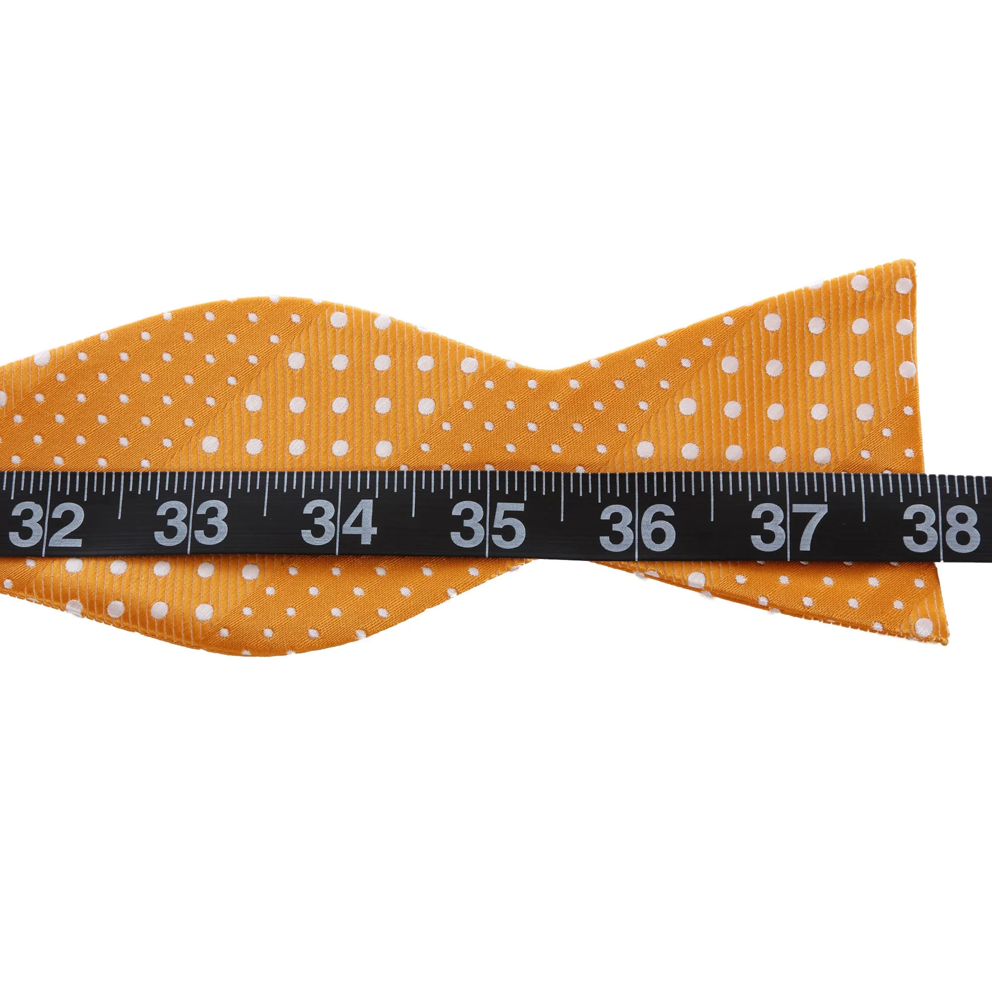 Crush - Orange Self-Tie Bow Tie with Dotted Stripe