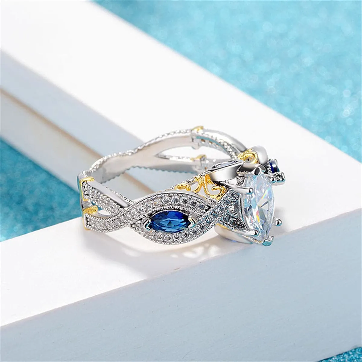 Crystal & Cubic Zirconia Marquise-Cut Promise Ring