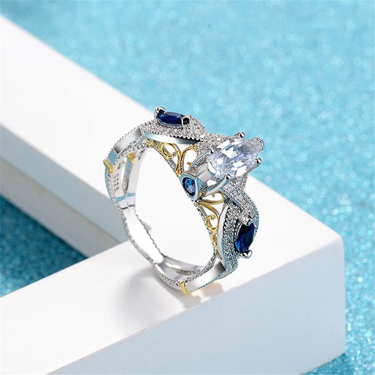 Crystal & Cubic Zirconia Marquise-Cut Promise Ring