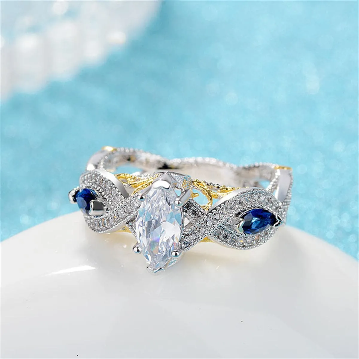 Crystal & Cubic Zirconia Marquise-Cut Promise Ring