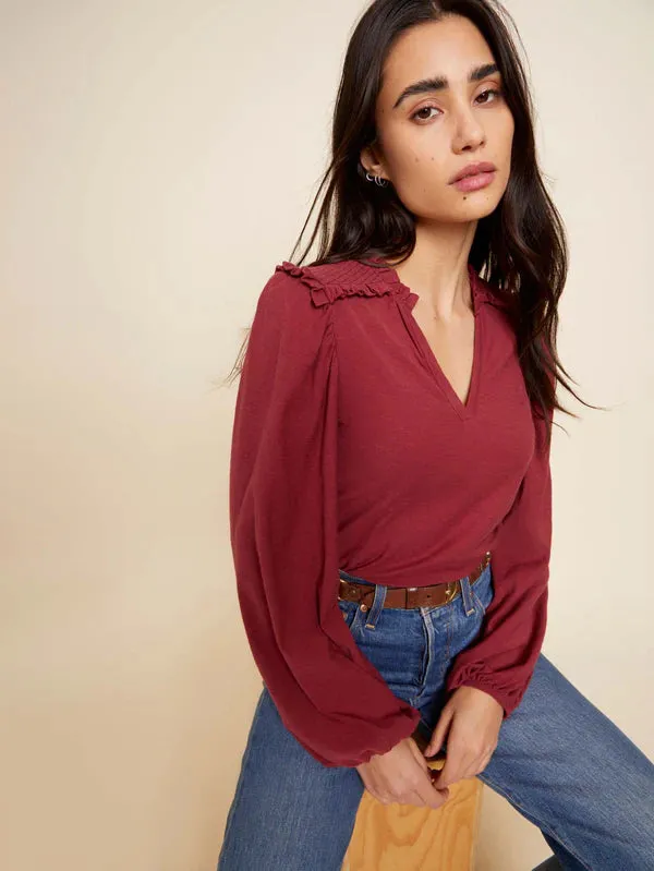 dolly smocked shoulder tee