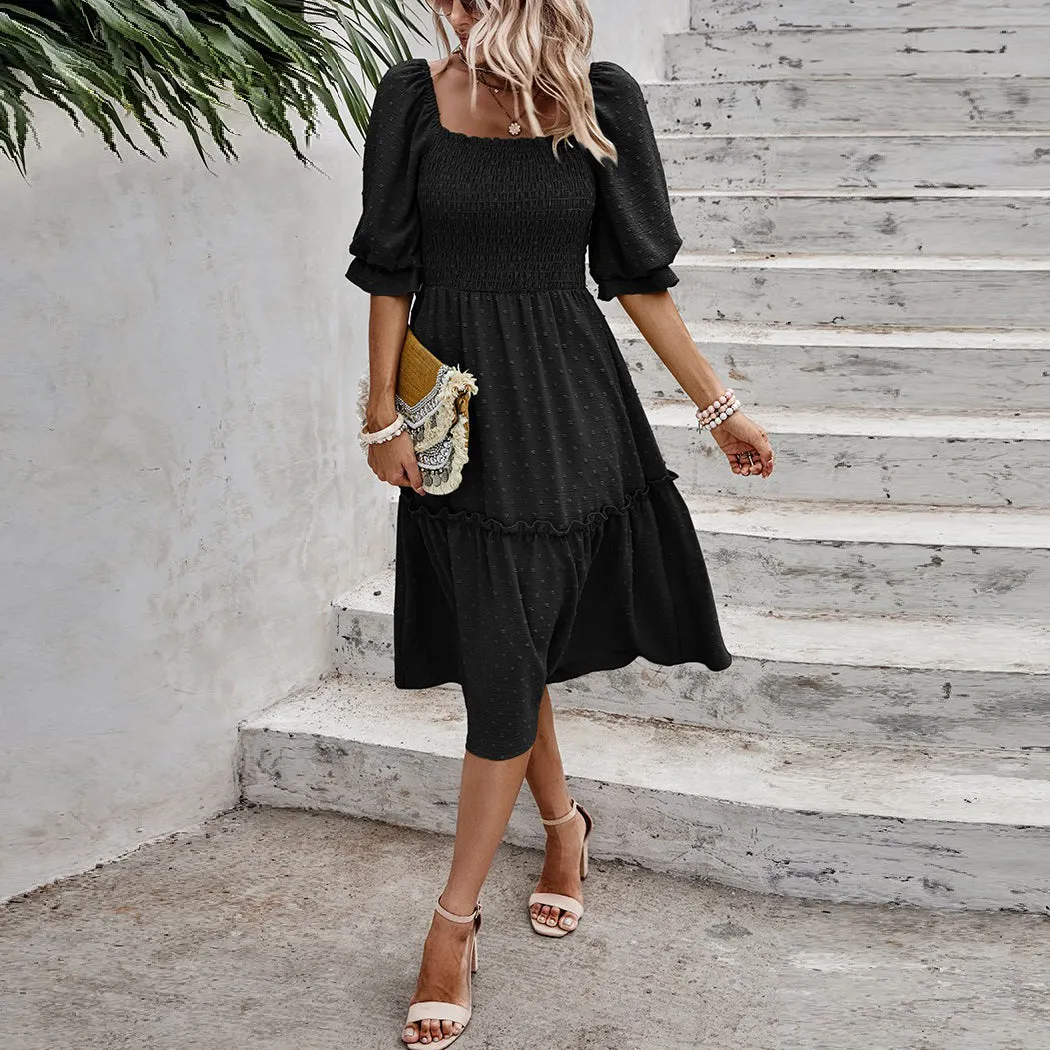 Dotted Charm Smocked Dress