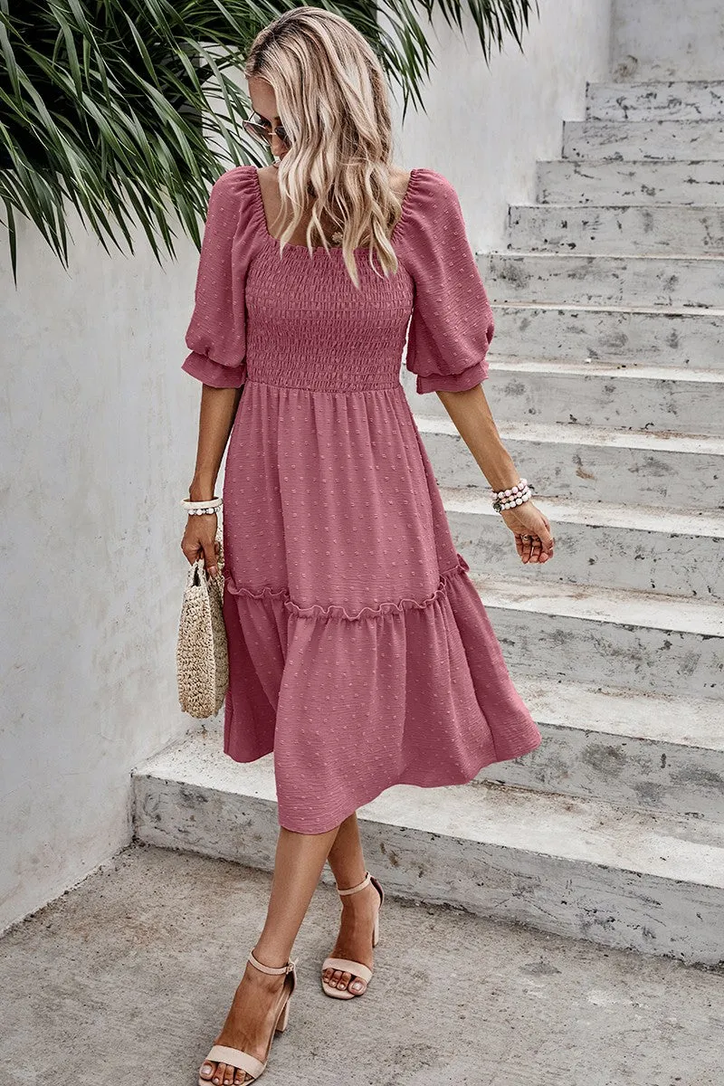 Dotted Charm Smocked Dress