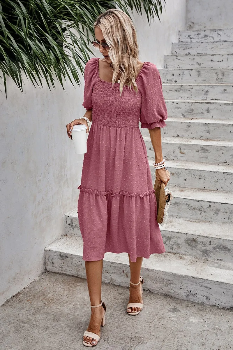 Dotted Charm Smocked Dress