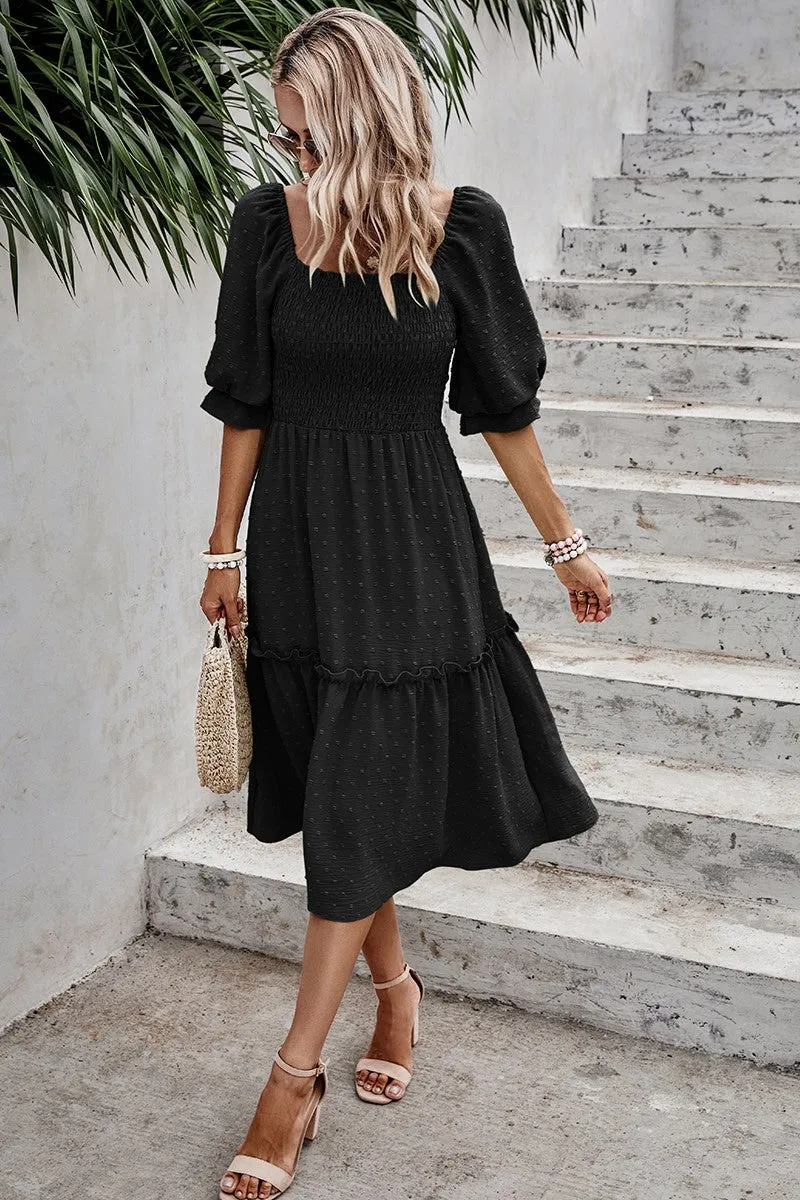 Dotted Charm Smocked Dress
