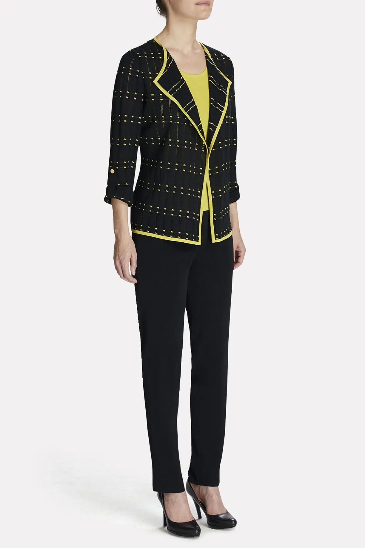 Dotted-Grid Relaxed Fit Jacket