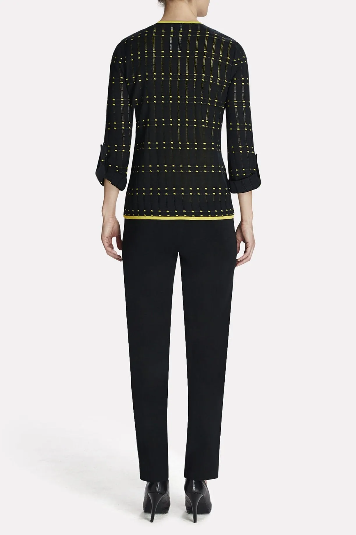 Dotted-Grid Relaxed Fit Jacket