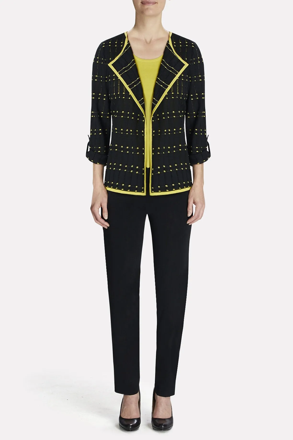 Dotted-Grid Relaxed Fit Jacket