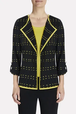 Dotted-Grid Relaxed Fit Jacket