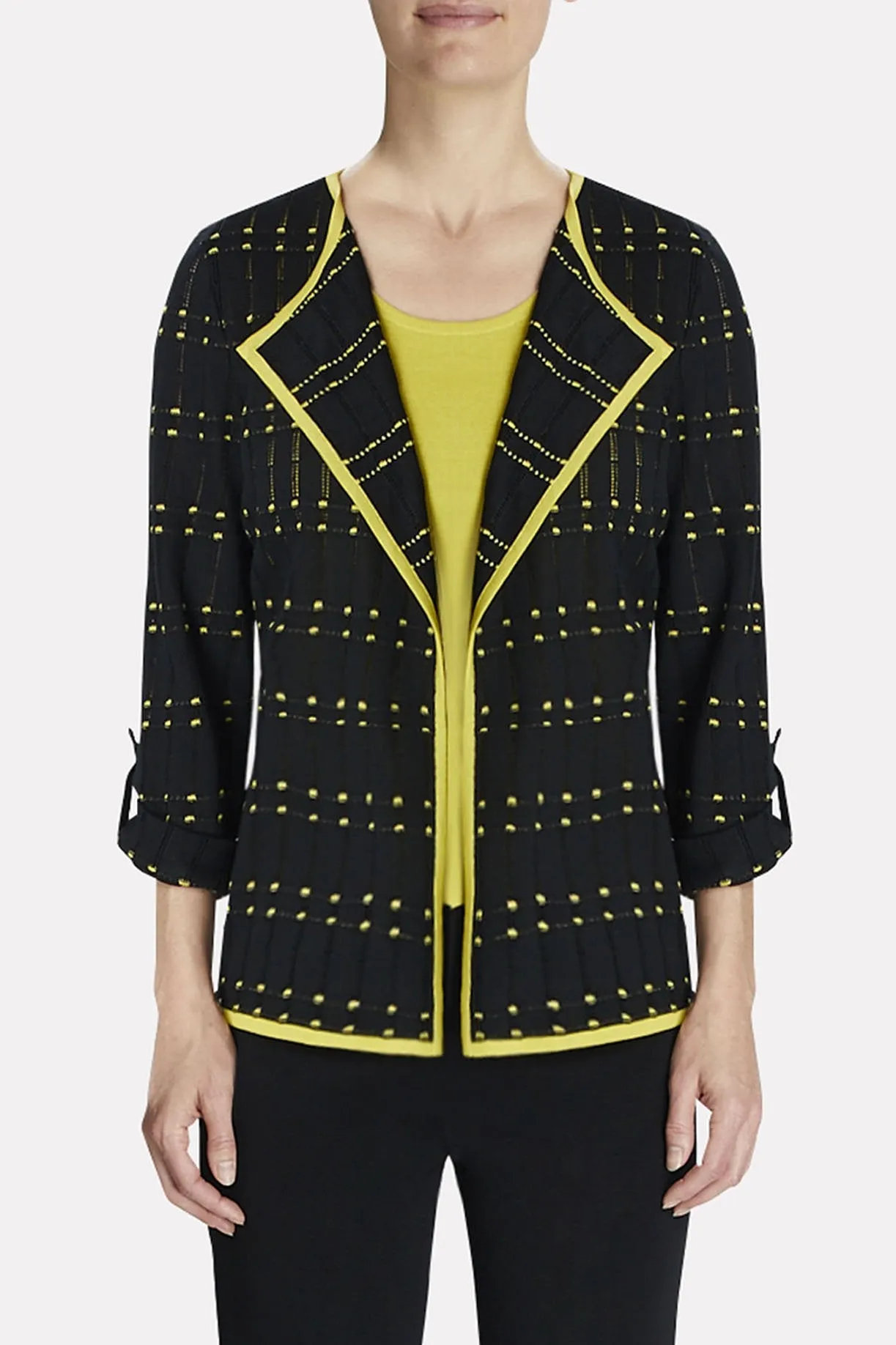 Dotted-Grid Relaxed Fit Jacket