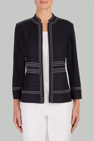 Dotted Stitch Zip-Up Jacket