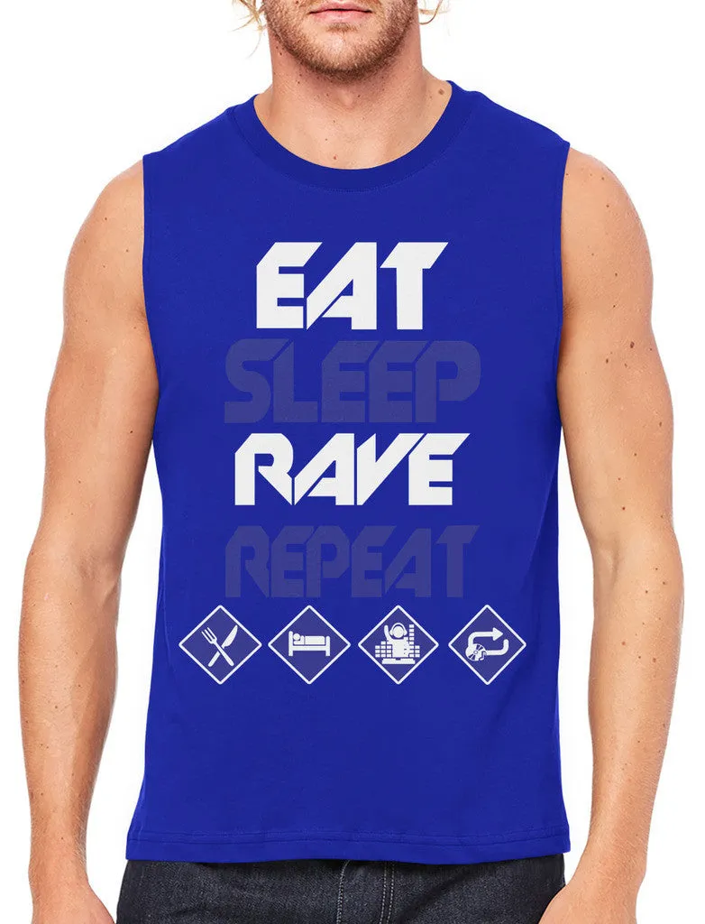 Eat Sleep Rave Repeat Men's Sleeveless T-Shirt
