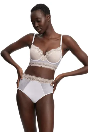 Entice Longline Lace Bra - White